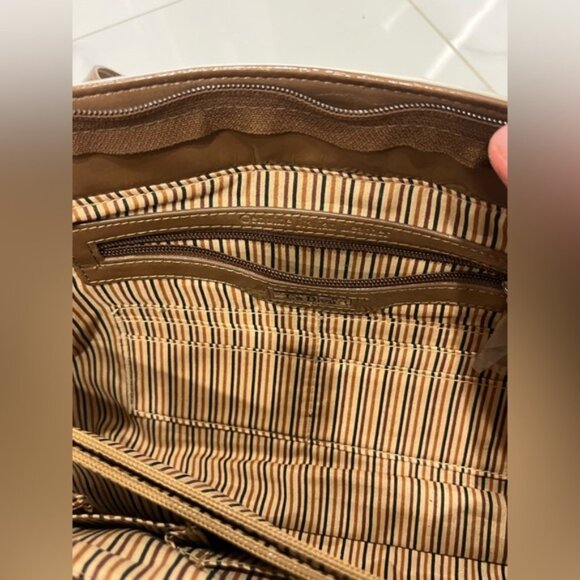 Y2K Italian Design Brown Shoulder Bag Faux Leather Spacious Everyday Handbag - Picture 8 of 12